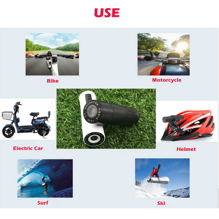HI.FANCY WiFi Motorcycle Camera Handlebar Mount Rechargeable Dash Cam  Cycling Action Camcorder Riders Video Recorder Gifts
