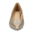 thumbnail image 6 of Journee Womens Pammie Slip On Pointed Toe Kitten Heel Pumps, Widths Available, 6 of 8