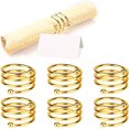 thumbnail image 1 of (6 PCS-Espiral) Servilleteros redondos, 6 servilleteros de metal con hebilla para decoración de mesa, 1 of 5
