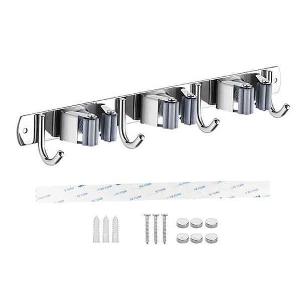 Advancent Gancho para soporte de escoba, soporte de pared para lavabo, colgador de almacenamiento para mopas, organizador antideslizante, accesorios de Almacenamiento y organización del hogar Advancent HA066152-00