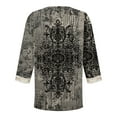 thumbnail image 4 of Weiqiqre Women's Summer New Arrival V-Neck 3/4 Sleeve Plus Size Fashion Lace Print Casual T-shirt Loose Comfy Blouse S-5XL, 4 of 5