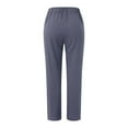 thumbnail image 5 of Baqcunre Linen Pants Women High Waisted Wide Leg Pants Fashion Drawstring Elastic Trousers Comfy Straight Leg Long Pants With Pockets Sweatpants Womens Pants Grey XL, 5 of 6