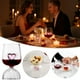 thumbnail image 1 of Vaso bajo de cristal con alas de corazón y doble punta para San Valentín, ideal para vino y postres románticos, con diseño de enano a rayas., 1 of 9