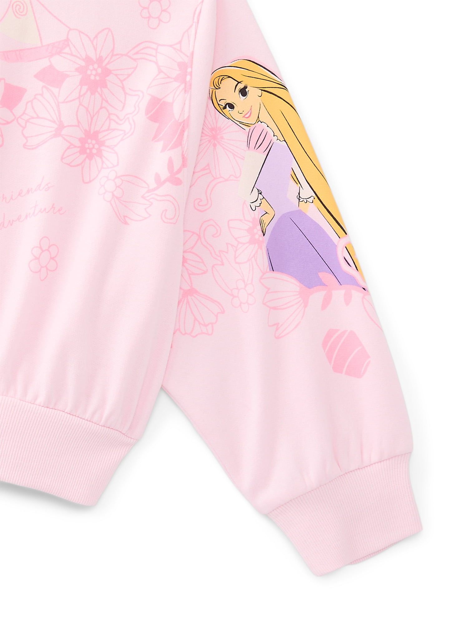Disney's Princess Adventures Girls Graphic Fleece Crew Pullover, Sizes 4-16