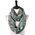 thumbnail image 2 of Women Ladies Classic Round Leaf Pattern Print Scarf Little Bird Warp Scarf, 2 of 9