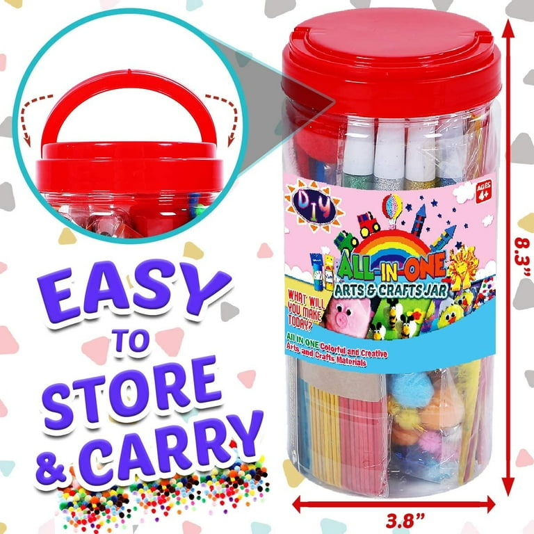 Arts And Crafts Supplies For Kids - Craft Art Supply Kit For Toddlers Age 4  5 6 7 8 9 - All In One D.i.y. Crafting School Kindergarten Homeschool Supp