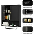 thumbnail image 4 of Bathroom Cabinet Wall Mounted Medicine Cabinets with Towels Bar, Over The Toilet Storage Cabinet with 2 Doors and Adjustable Shelf, White Wall Cabinet for Bathroom Laundry Kitchen, 4 of 15