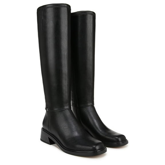 Franco Sarto Women's Geralyn Knee High Boot Black Faux Leather Wide Calf 5.5M