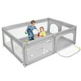 thumbnail image 1 of Parque de Juego para Bebé, Corralito Extra Grande con Puertas, 4 Anillos, Bolas Oceánicas, Bolsa de Transporte, Ventosas Antideslizantes, Malla Transpirable & Visible para Interior y Exterior, 1 of 2