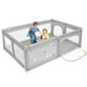 thumbnail image 1 of Parque de Juego para Bebé, Corralito Extra Grande con Puertas, 4 Anillos, Bolas Oceánicas, Bolsa de Transporte, Ventosas Antideslizantes, Malla Transpirable & Visible para Interior y Exterior, 1 of 2