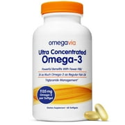 Omegavia Ultra Concentrated Omega-3 Softgels, 1105 mg, 60 ct