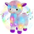 thumbnail image 1 of 12'' Musical Light up Rainbow Alpaca Soft Plush Toy Stuffed LED Animals Night Lights Doll Holiday Birthday Gifts for Toddler Kids, 1 of 5