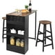 thumbnail image 3 of Juego de Mesa de Bar Costway 3 piezas con 2 Taburetes de Bar Mesa de Comedor de Madera con Estante Lateral de 3 Niveles, 3 of 5