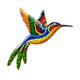 thumbnail image 2 of Escultura colorida de colibrí para colgar en la pared, ideal para entradas interiores y exteriores. naranja, 2 of 9