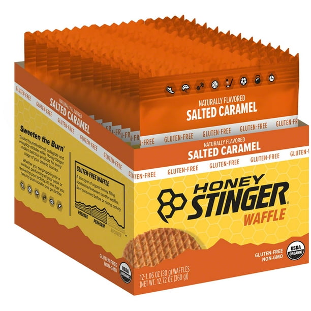 Honey Stinger Gluten Free Organic Waffle Salted Caramel, Box of 12