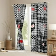 thumbnail image 4 of Feelyou Plaid Love Heart Black Out Curtains, Modern Fashion Patchwork Curtains Pack of 2 (42x63 Each), Black Check Buffalo Bedroom Curtains, Curtains and Drapes Decor, 4 of 7