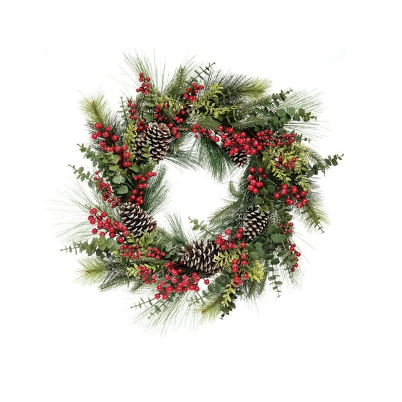 Opulent Berry Pinecone Wreath 32"