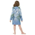 thumbnail image 7 of FORMRS Niños Bathrobe Unisex Hooded Robe Soft Plush Pajamas Sleepwear, Size 10-12T, Blue Sky and River, 7 of 7