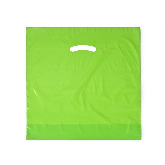 Pack Of 500, 20 x 20" x (With 5" Bottom Gusset) Solid Citrus Super Gloss Recycled Plastic Bags 1.50 Mil Made in USA