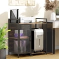 thumbnail image 2 of Rustic Brown Printer Cabinet With . 3-level Adjustable Shelf, Movable Handles, Office Storage Equipped Stand, Brown. Shelf For Tidy Office. Stable Wheels. Enhances Home Appearance, 2 of 6