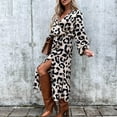 thumbnail image 5 of Holloyiver Women’s Dresses Summer 2023 Fashion Casual Leopard Print V-NeckHigh Waist Long Sleeve Long Dress S-XL, 5 of 7