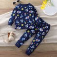 thumbnail image 2 of TOWED22 Toddler Baby Boy Girl Pajamas Set Fall Winter Outfits Long Sleeve Graphic Sweatshirts Tops+Pants Set 2 Piece 3 6 9 12 18 24 Months 2 3 4 5 6 7 8 9 Years(Dark Blue,4-5 Y), 2 of 4
