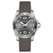 Longines Hydroconquest Rubber Strap Sunray Grey Dial Automatic Divers L3.781.4.76.9 300M Mens Watch