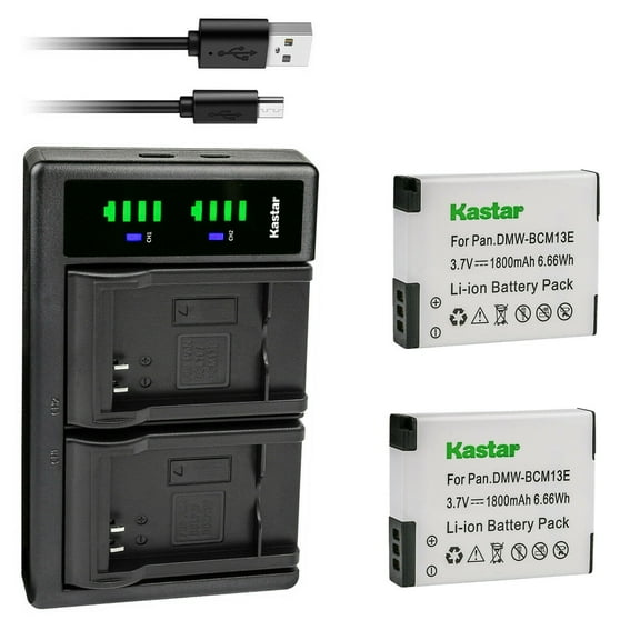 Kastar 2-Pack Battery and LTD2 USB Charger Replacement for Panasonic DMW-BCM13, DMW-BCM13E, DMW-BCM13PP Battery, VSK0800, VSK0801 Charger, Panasonic Lumix DMC-ZS40K DMC-ZS40S, Lumix DMC-ZS45 DMC-ZS45K