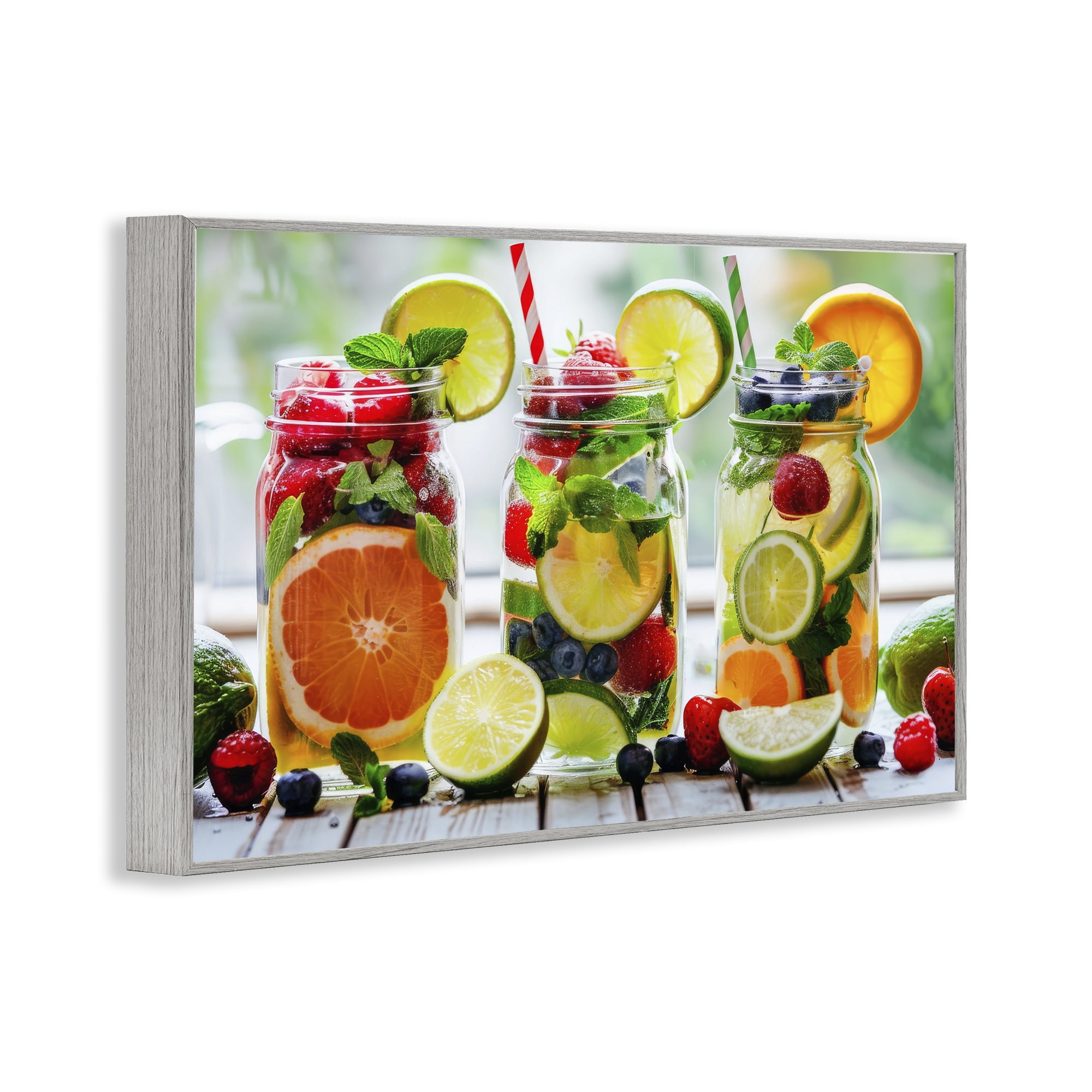 Stupell Industries Vibrant Citrus & Berry Infusion Gray Framed Giclee Art, design by Lazar Studio