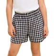 thumbnail image 3 of Jinhomg Toddle Girls Plaid Shorts Kids Gingham Boxer Shorts Elastic Waist Summer Cotton Short Pants Soft Loungewear Sleepwear 6M-7Y, 3 of 9