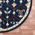 thumbnail image 5 of Ox Bay Clio 7'3" Round Navy/Red Trellis Handmade Wool Indoor Area Rug, 5 of 5