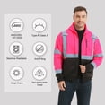 thumbnail image 6 of ProtectX High Visibility Safety Sweatshirt for Women Men, Class 3 Hi Vis Hoodie with large Pocket, Hooded Full-Zip Reflective Sweatshirt for Work & Construction, Pink, XX-Large, 6 of 7