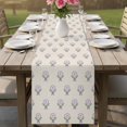 thumbnail image 4 of Purple Boho Floral Table Runner 72 Inches, Modern Abstract Flowers Bohemia Beige Bed Runner Dresser Scarves Tabletop for Indoor Outdoor Parties/Ceremony/Banquet, 14" x 72", 4 of 9
