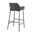 thumbnail image 4 of Daniella Industrial Fixed-Height Bar Stool In Black Metal And Charcoal Fabric - Set Of 2, 4 of 7