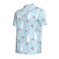 thumbnail image 3 of Daiia Easter Rabbit Pattern Men’s Polo Shirts,Solid Deck Shirt,Classic Fit, Breathable Cotton Polo for Casual and Sport Wear-Large, 3 of 9