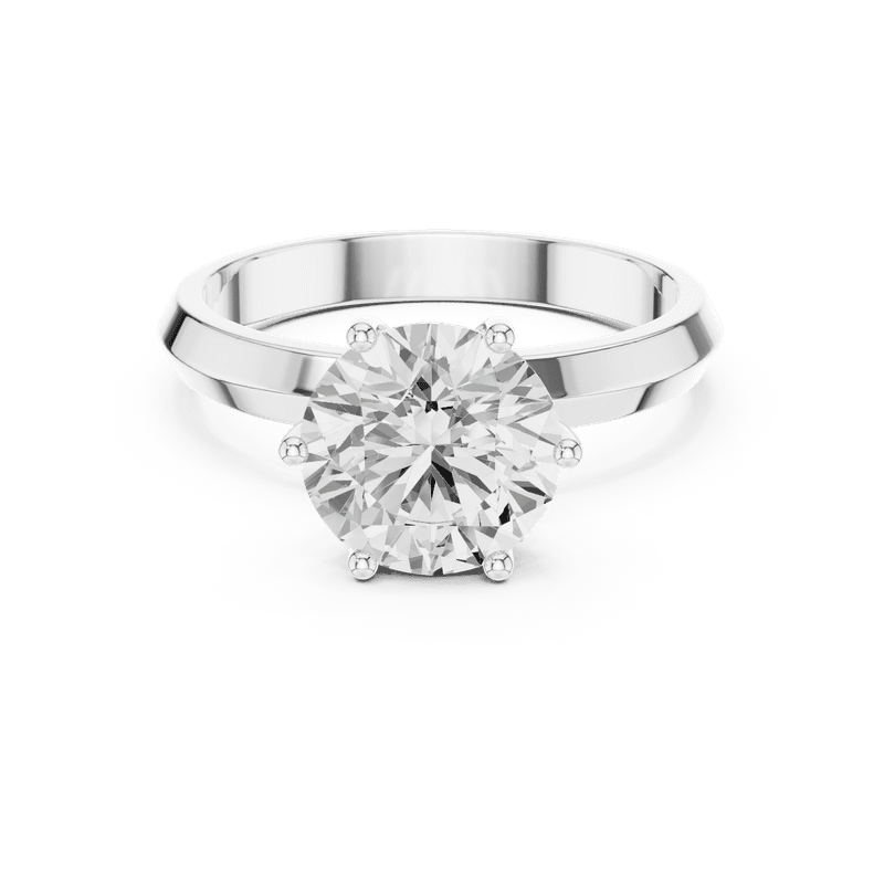 Zuwelria 2.00 Carat Beautiful Round Cut | D/VVS1 Moissanite Diamond Engagement Ring - Solitaire Bridal Ring - Promise Ring | 18K White Gold Over Sterling Silver | D/VVS1 Size 5
