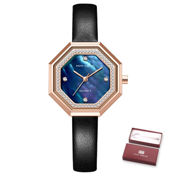 MINI FOCUS Montres pour Femmes Étanches, Marque de Robe de Luxe, Mode Décontractée, Quartz, Bracelet en Cuir, Montres-Bracelets pour Filles