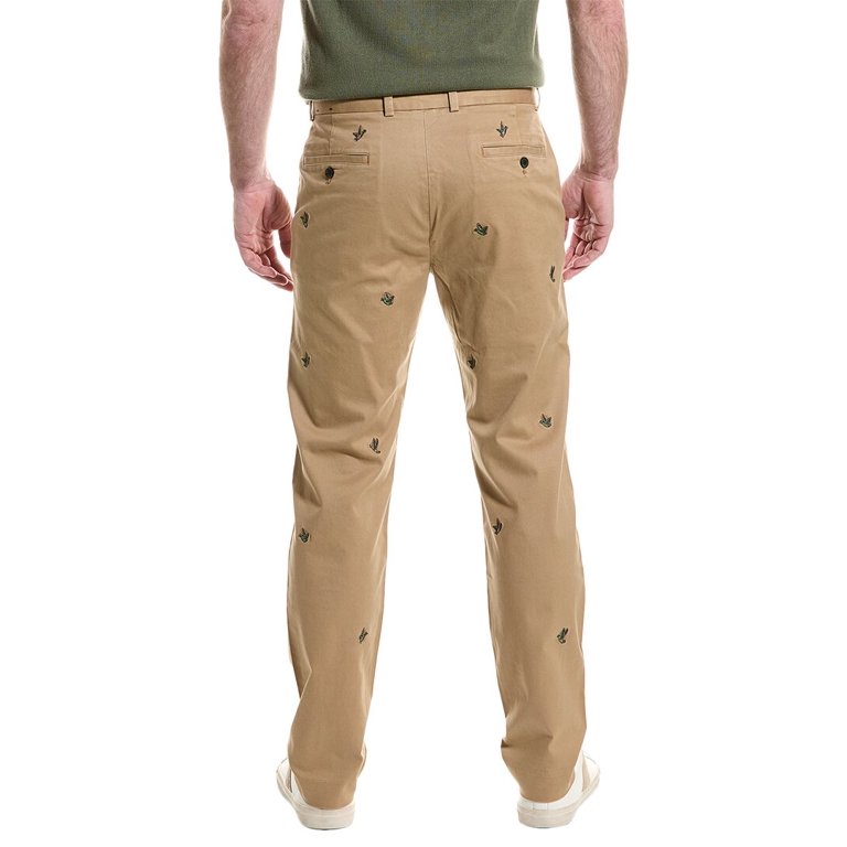 Brooks Brothers mens Duck Embroidered Chino, 33x23, Beige