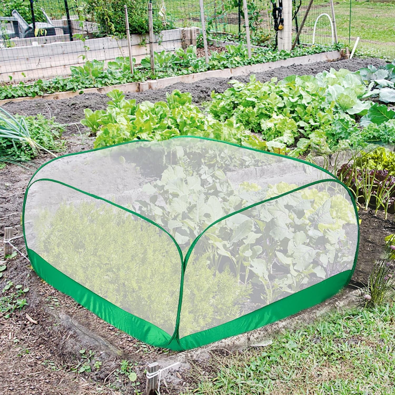 Garden Netting Mesh Plant Cover - 4×4×2 FT Plant Covers Net for Square Raised Garden Bed, Ultra Fine Garden Mesh Netting Protection from Bird Pest Barrier Net Row Cover for Plant Fruit Vegetable