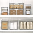 thumbnail image 3 of Mdesign Plastic Pantry Organization And Storage Bin W/Pull Out Drawer - Slim Stackable Kitchen Supplies Storage Container For Organizing Cabinet Fridge Freezer - Lumiere Collection - 4 Pack - Clear, 3 of 4