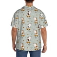 thumbnail image 3 of Lsque Dog Riding Skateboard print Men's Cuban Collar Short Sleeve Shirt Summer Beachwear Casual Button Down Fashionable Vacation Leisure Shirt-3X-Large, 3 of 7