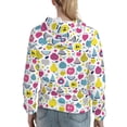 thumbnail image 7 of Daiia Doodle Fruits Pattern Women's Fashion Hoodies & Sweatshirts with Kangaroo Pocket Hooded Sweatshirt with Eye-catching Drawstrings-X-Large, 7 of 7