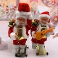 thumbnail image 2 of harmtty Xmax Electric Santa Ornament Music Skateboard Good Detals Display Shop Window Decoration Soft Colorful New Year Party Decoration Doll Desktop Ornament B, 2 of 7