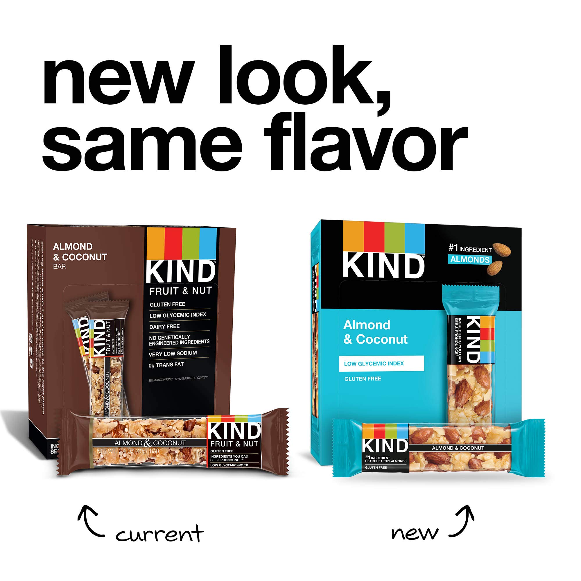 KIND Bars, Almond & Coconut, Gluten Free, Low Sugar, 1.4oz, 4 Count (Pack of 12)