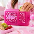 thumbnail image 1 of Contenedor de Alimentos Rectangular de Plástico, Lunch Box Escolar con 2 Divisiones, Diseño Barbie Animal Print Rosa, 1 of 7
