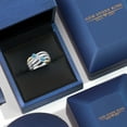 thumbnail image 5 of Gem Stone King 925 Silver and 10K Yellow Gold Swiss Blue Topaz and Moissanite and Lab Grown Diamond Engagement Ring for Women | 1.09 Cttw | Round 4MM | November Birthstone | Size 9, 5 of 6
