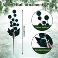 thumbnail image 5 of 21 Inch Velvet Christmas Tree Picks - Faux Branches with Velvet Balls & Leaves for Xmas Tree, Wreath, Home & Party Decor, 5 of 6