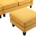thumbnail image 6 of 108.66inch U-Shaped Sectional Sofa Couch, Convertible Modular Sofa Set with Chaise and Ottoman, Linen Upholstered Living Room Sofas with Padded Cusions and Arms, Free Combination, Yellow, 6 of 7