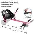 thumbnail image 5 of Pink Hoverboard Seat Attachment, Hover Go Kart, Hoverboard Go Cart Accessories, Heavy Duty Frame, Fun for Kids Fits 6.5"/8"/10", Go Kart Conversion Kit For Hoverboard, 5 of 9