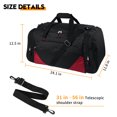 thumbnail image 2 of Searock 55L Collapsible Large Gym Sport and Travel Duffle Bag,Black Red, 2 of 7